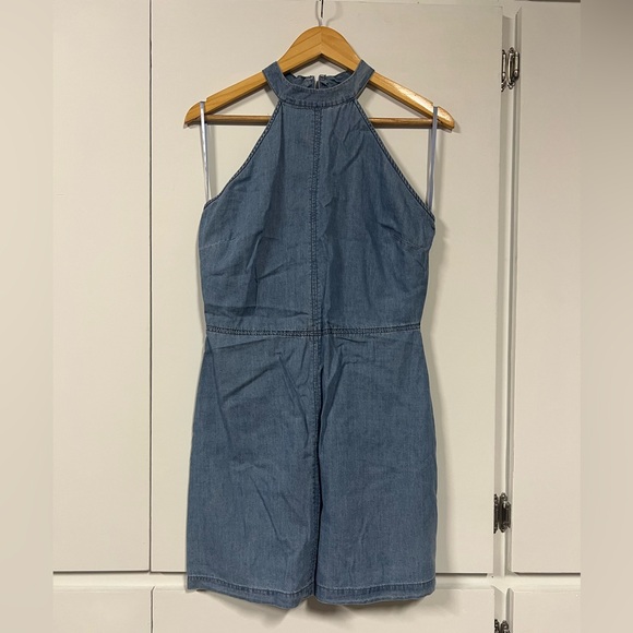 Denim Halter Neck Dress - Picture 2 of 7
